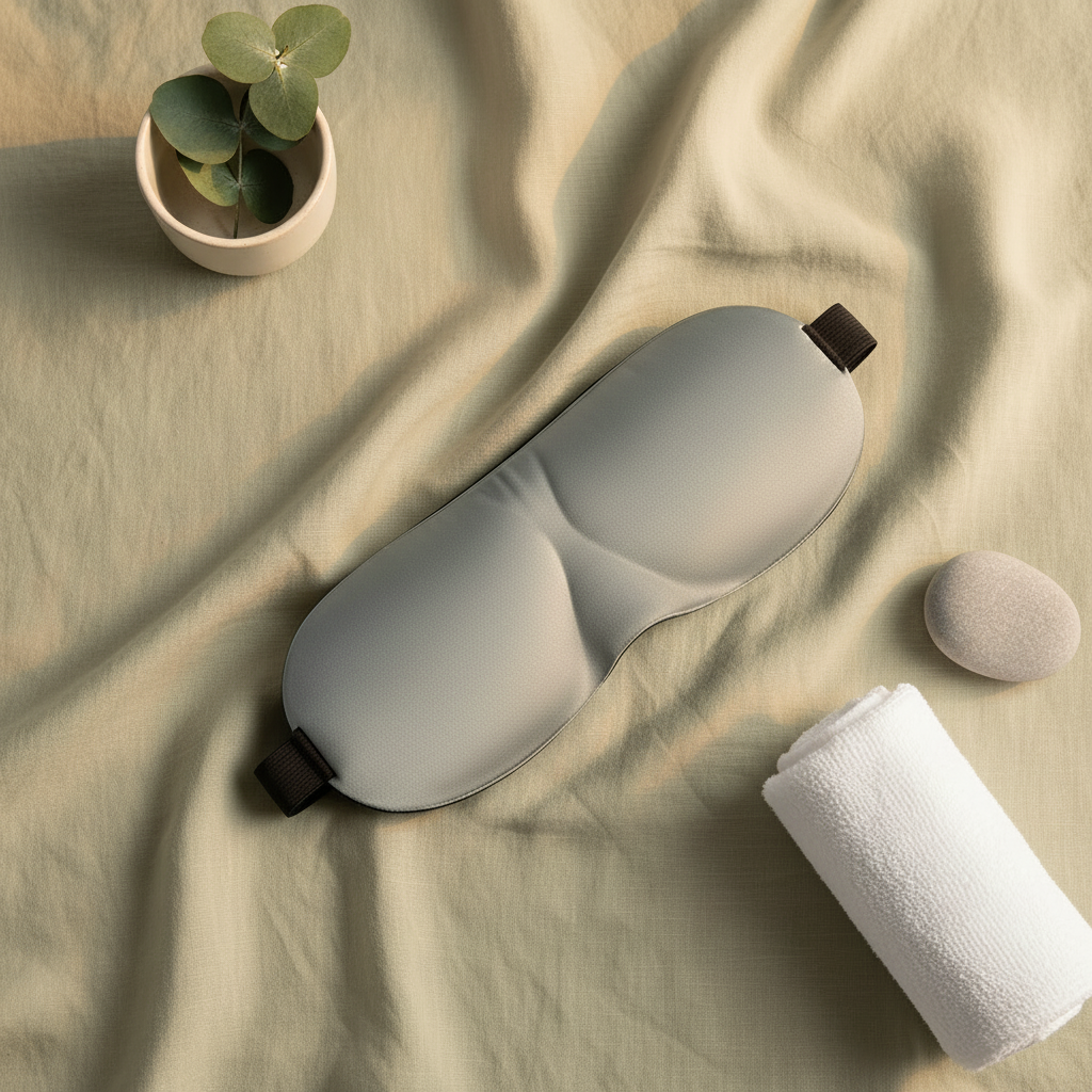 Masque de sommeil Gris - fond vert sauge
